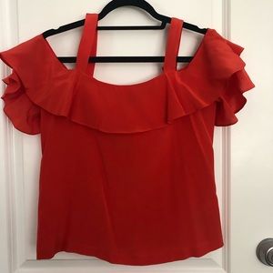 JCREW off the shoulder bright blouse!
